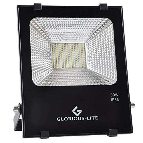 GLORIOUS-LITE LED Flood Light, 20W(100W Halogen Equiv), IP65 Waterproof, Led Work Light, 6500K Daylight White, 1800lm, 110V, Outdoor Floodlight for Garage,Garden, Lawn and Yard(Without Plug)