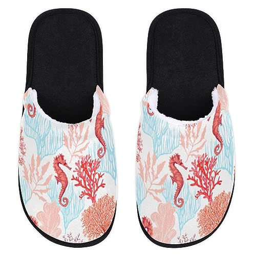 Rainbow Pattern Soft Women Slippers Cozy House Shoes Lightweight Fuzzy Slippers Memory Foam Slippers for Women Indoor and Outdoor