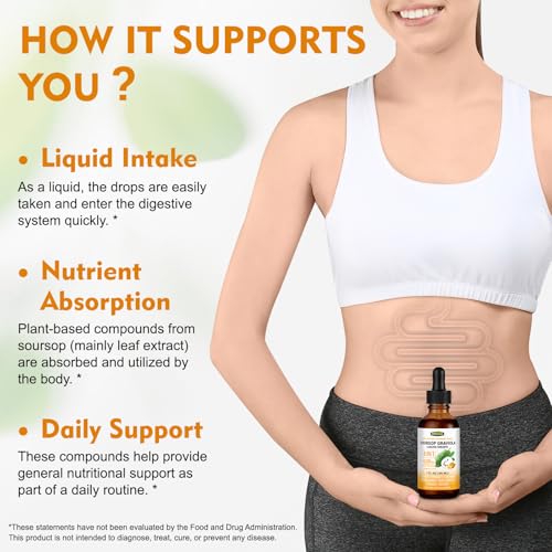 Image of 2 Pack | 8-in-1 Soursop Bitters Liquid Drops, Orange Flavor, 1 fl oz | Soursop Leaf Extract Drops, Sea Moss, Ashwagandha & Turmeric, Immune, Liver, Antioxidant Support, Alcohol-Free, Gluten Free