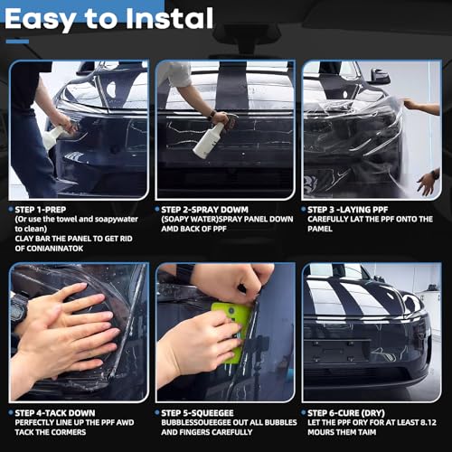 Image of Precut Paint Protective Film 8.5 Mil TPU PPF for 2025 Tesla Model Y Juniper Clear Car HD Scratch Exterior Accessories (Hood + Fender)