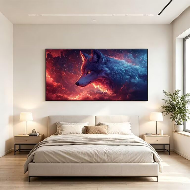 Lobo pintura por números adultos para cuadros decoración salón modernos 70x140cm 3