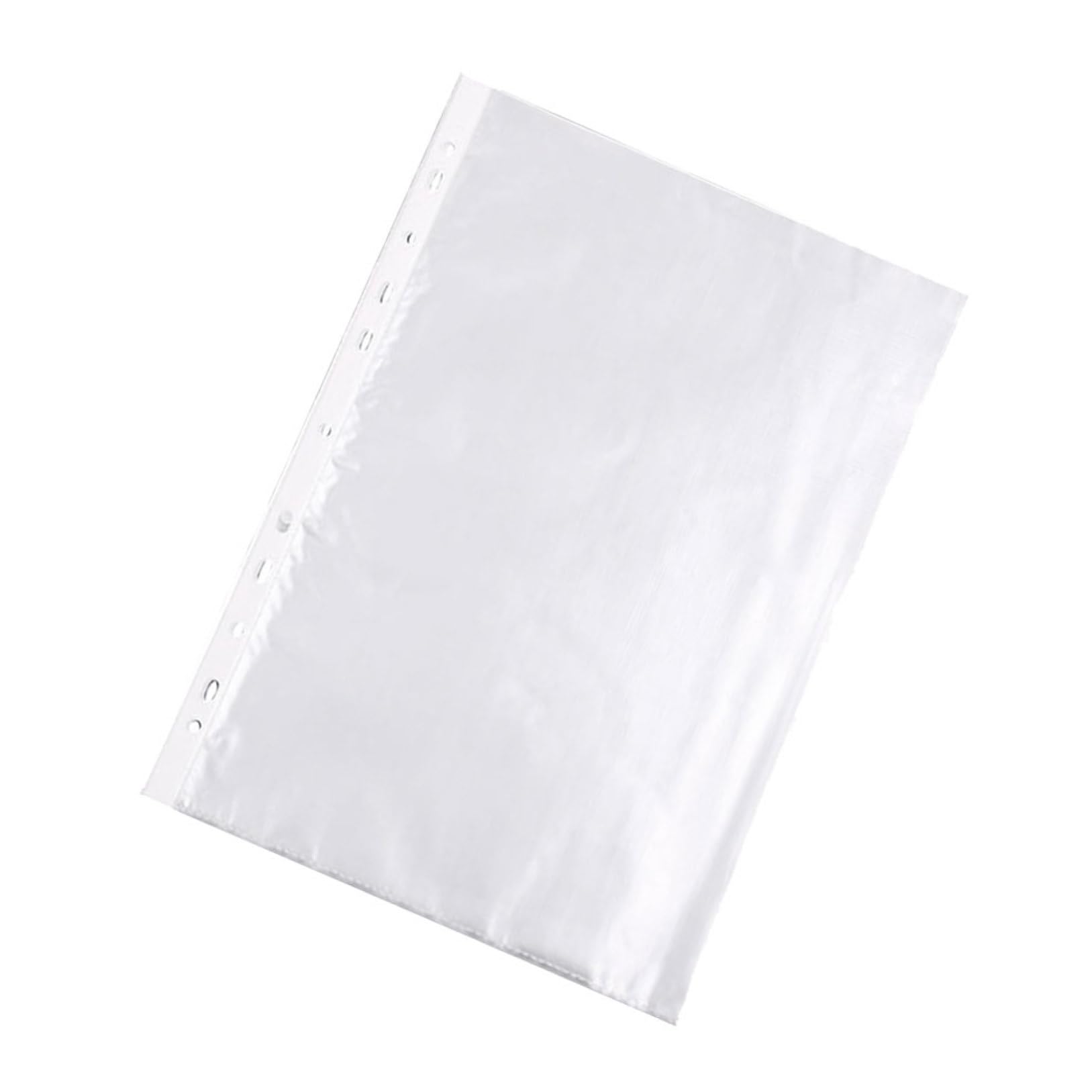 Protège-feuilles Perforés A4 11 Trous Pvc Lot de 100 Transparent