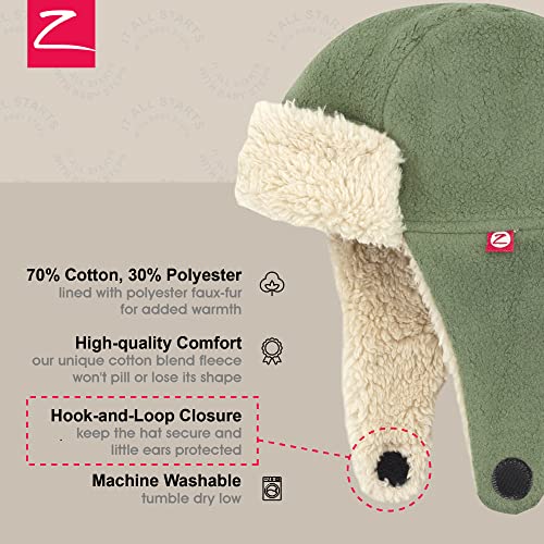 Image of Zutano Cozie Fleece Unisex Toddler and Baby Trapper Hat, Cold-Weather Hat for Little Boys and Girls