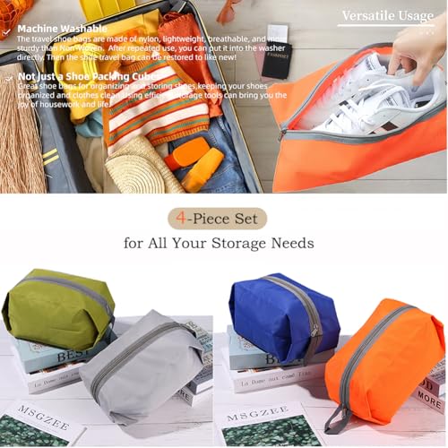 Tumecos 4 Pack Large Waterproof Portable Travel Organizer Toiletry Dopp Kit, Space Saving Shoe Bag Pouch2