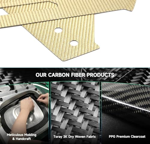 Image of TOYCIDFG Carbon Fiber Engine Bay Panel Cover, Left Right Splash Shield Oxidation Case Guard Compatible with C8 Corvette 2020-2023 Auto Interior Body Part Accessories (Carbon Fiber - Yellow)