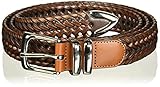 Perry Ellis Men's Portfolio Braided Leather Belt, Luggage, 36