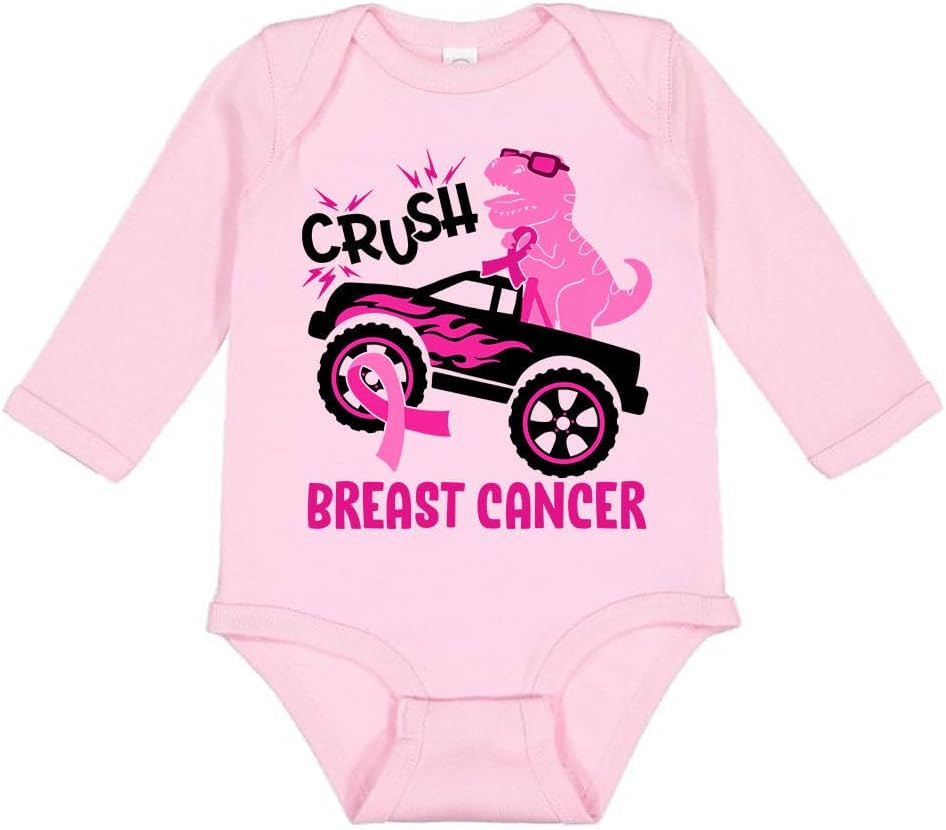 Crush Breast Cancer Long Sleeve Baby Infant Bodysuit