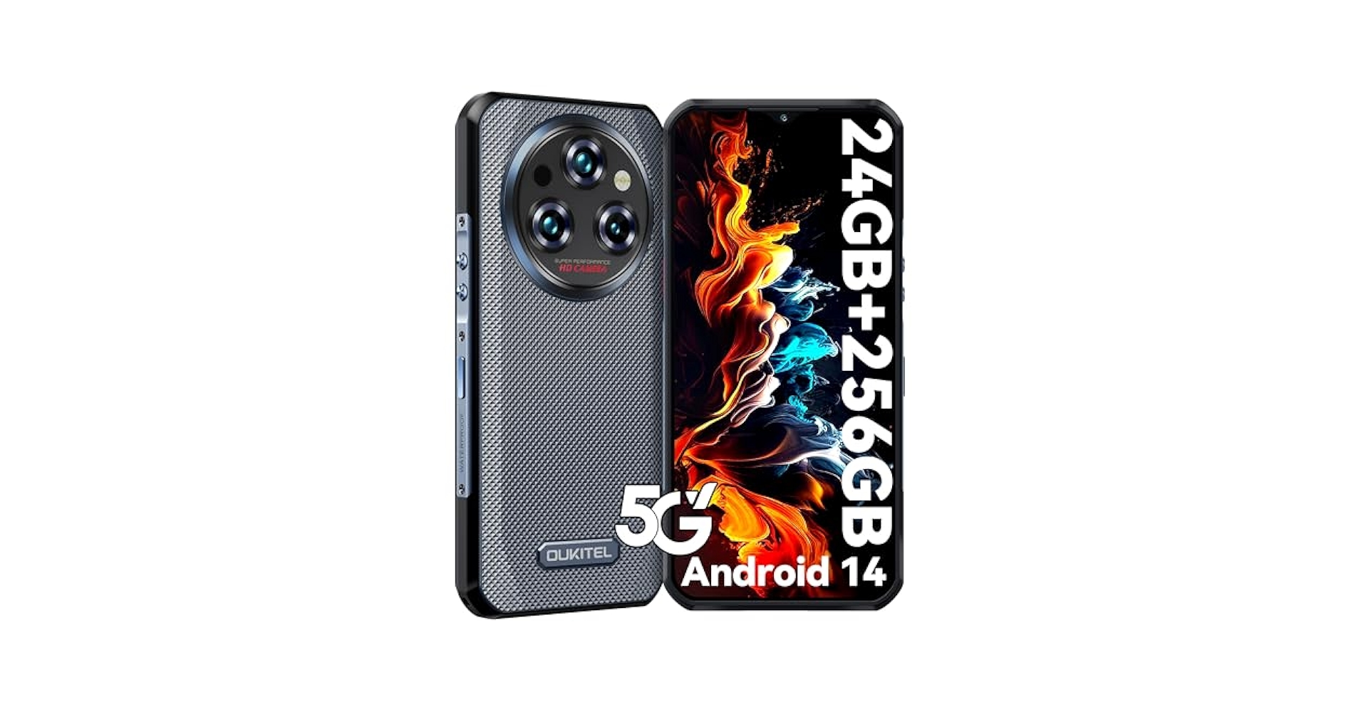 OUKITEL WP35 ブラック Amazon.com: OUKITEL WP35 Rugged Smartphone 5G - 24GB+256GB