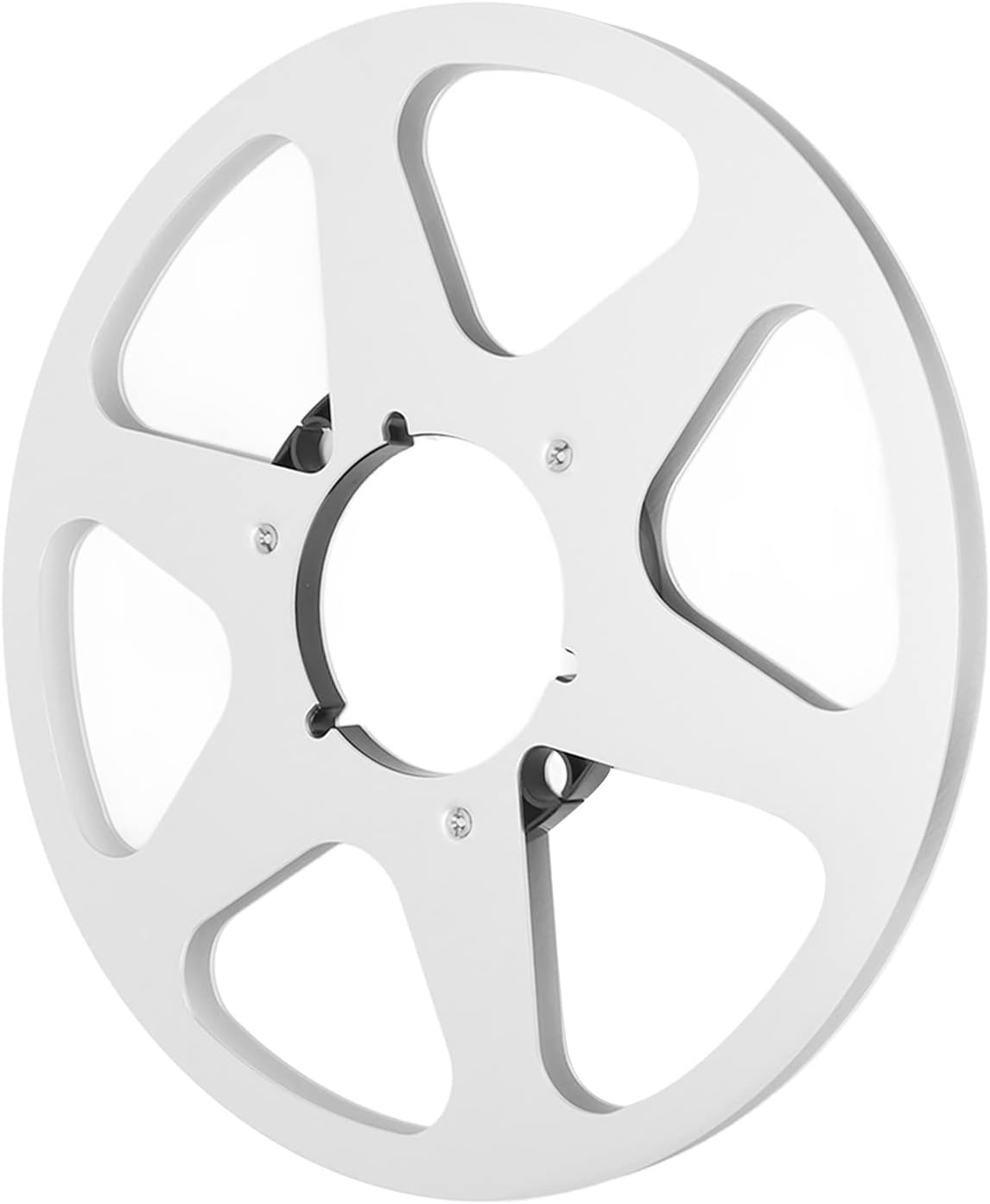 Diydeg Take up Reel, Empty Aluminum Takeup Reel with 6 Holes & 10. inch Diameter, Universal High Strength Open Reel Replacement for 1/4 Reel to Reel Tapes & Reel to Reel Tape Player (Silver)