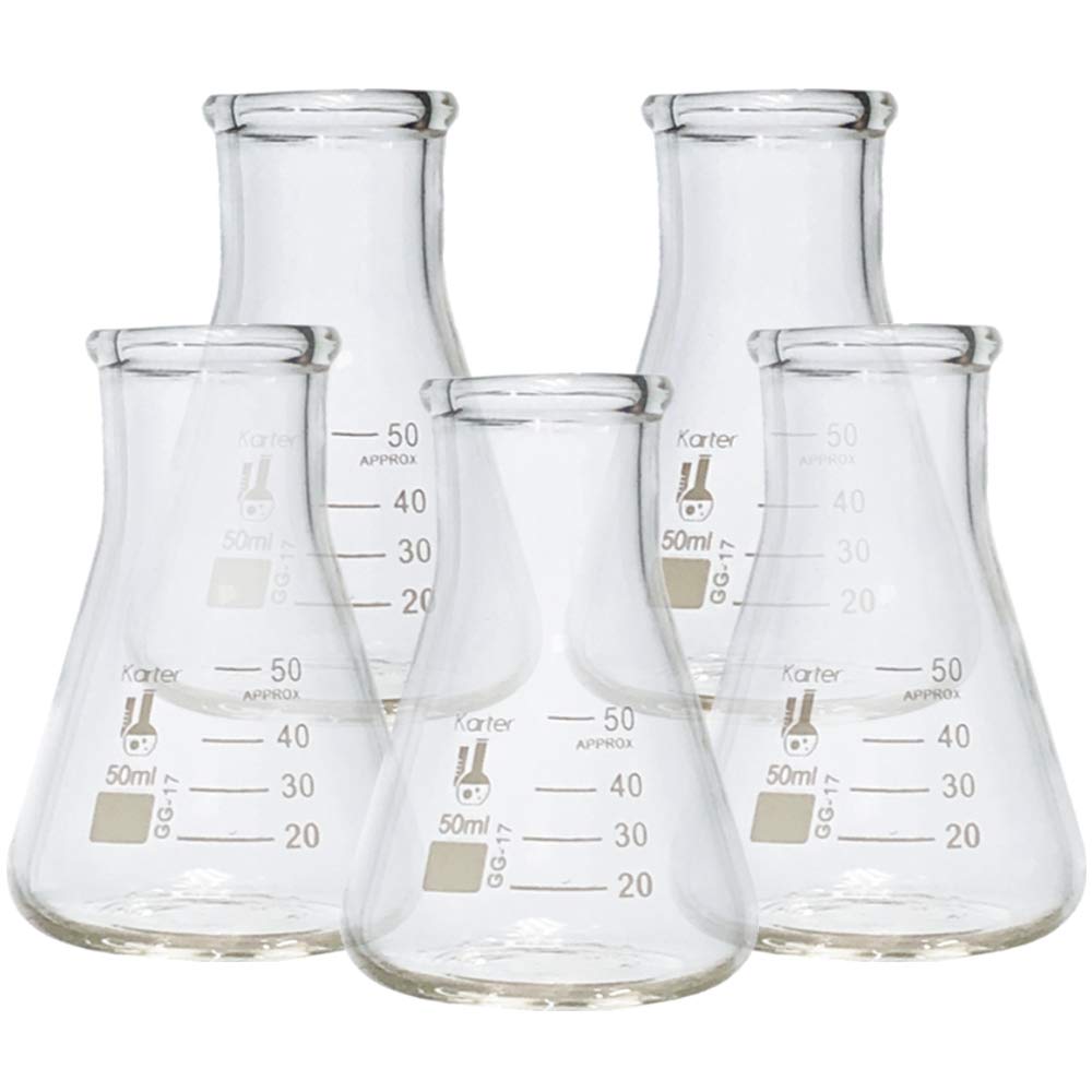Erlenmeyerkolben Kolben, schmal, 3,3 Borosilikatglas Laborgläser, 50 ml