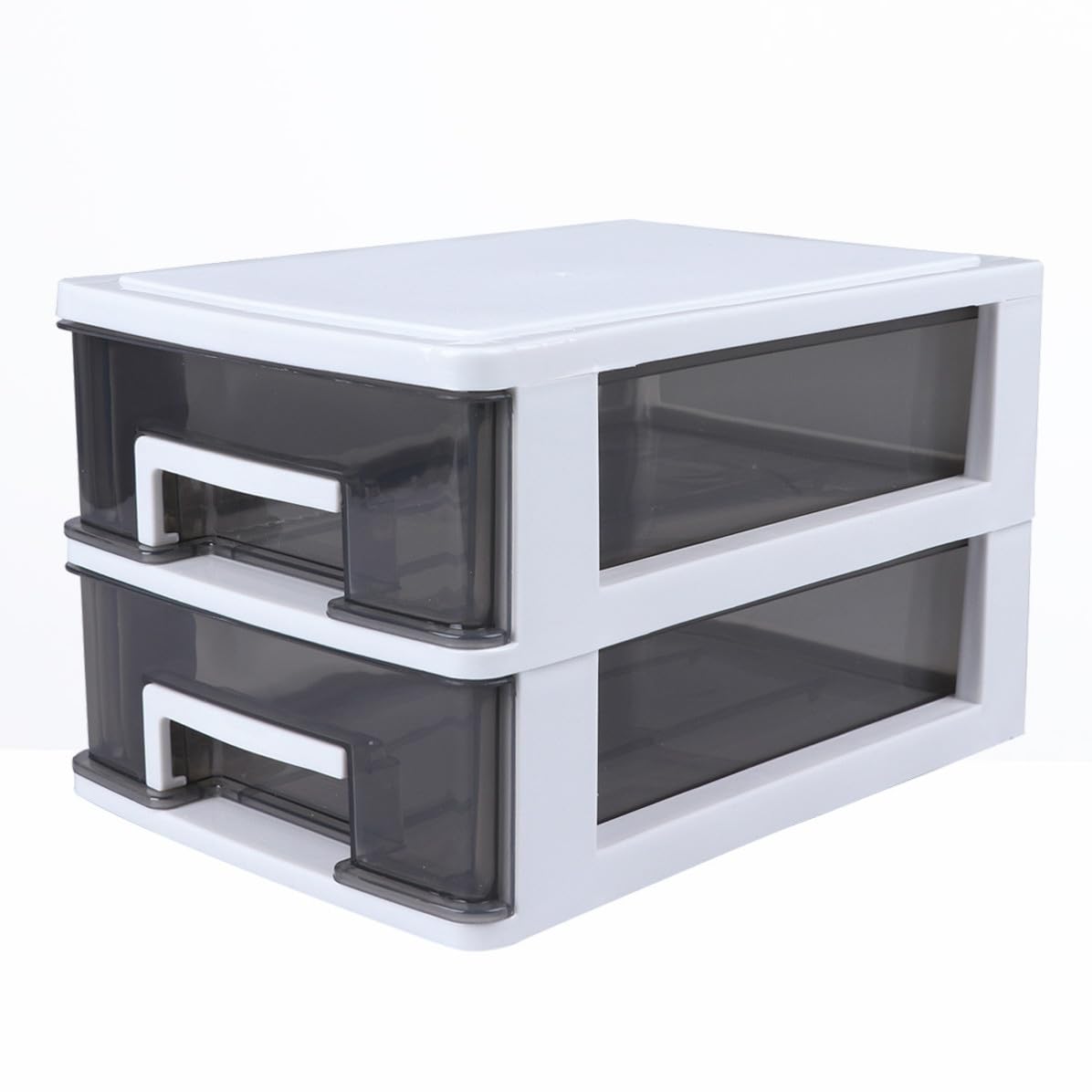 Boîte de rangement en plastique PP double tiroir pour tri de bureau