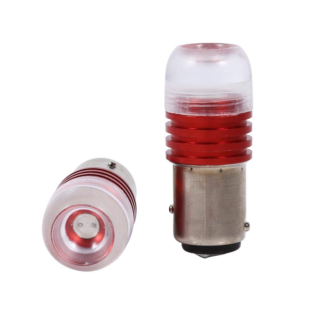 Keenso 2 piezas de luces de freno de coche universales para luces de freno, luces de freno, luz intermitente, 1157 2357 luz estroboscópica intermitente LED proyector bombillas de color rojo brillante