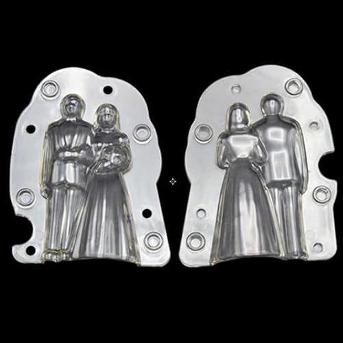 Miniatura 9 de Moldes de chocolate 3D para novia y novio pareja caramelo Fondant moldes de decoración de pasteles de cumpleaños con clips