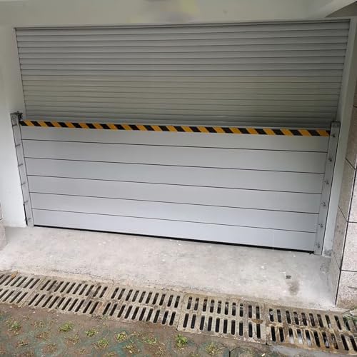 10-12 Ft Long Commercial Flood Defense Baffle Shield with Rubber Seal, 3.9ft Tall Water Barrier Kit, Home Gate Flood Stopper Guard (55.1x47.2in)