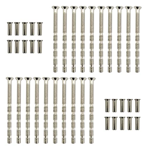 Lot de 20 vis de connexion M4 x 60 mm mâle vers femelle pour poignées de porte, rosaces et autres