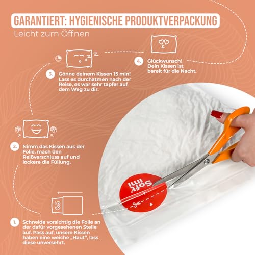 Softimi Gestepptes Premium Kissen 2er Set 50x60 cm Antiallergisch - Anti-Milbe - Geruchlos sofort verwendbar - Mit Härteeinstellung (2er Set 50x60 cm)