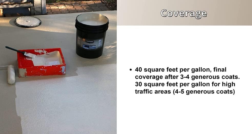 Vista 6 de Liquid Ruber - Revestimiento de poliuretano para cubiertas y muelles, fácil de aplicar, sellador resistente a los rayos UV, uso interior y exterior