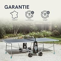 CORNILLEAU 100X Outdoor & Indoor Tischtennisplatte - Klappbar - Wetterfest - 4 mm Melaminharzplatte -Tischtennistisch für draußen - Turniermaße - Grau – Ansicht 7