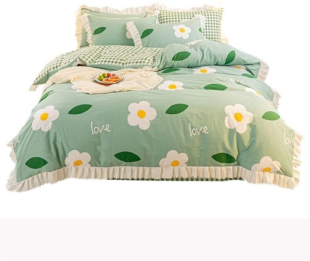 arkusz Zestaw łóżka z nadrukiem kwiatowym Kid Girl Cover Count Dorosły Dziecięce Arkusze łóżka i poduszki Zestaw pościeli wygodna (Size : 1.8m)