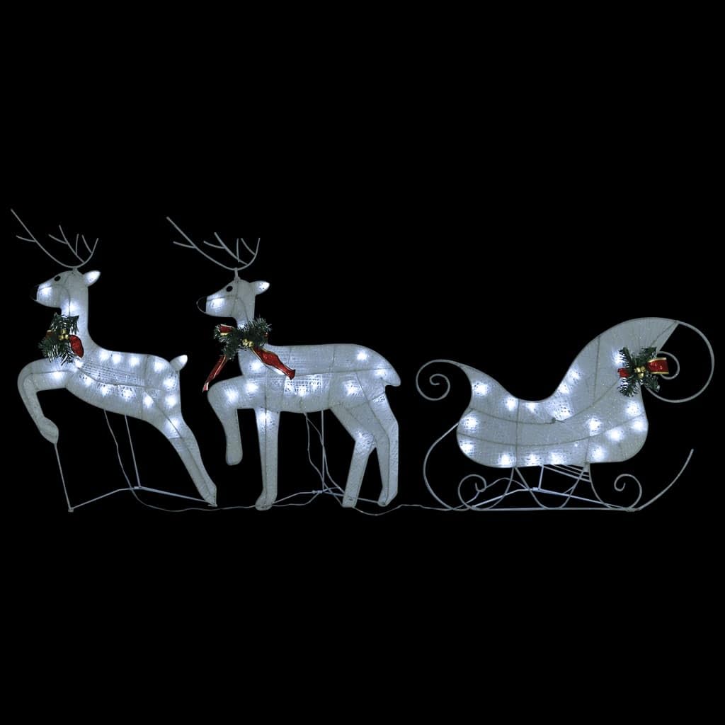led lichterkette mini,deko lichterkette,lichterkette mit klammern für fotos,Rentier mit Schlitten Weihnachtsdekoration 100LEDs Outdoor WeißGeeignet für Patio, Schlafzimmer, Wohnzimmer, Weihnachten