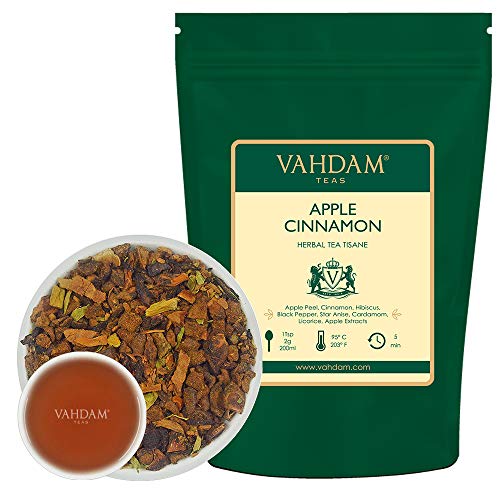 VAHDAM's Apfel-Zimt früchtetee Tisane - Set mit 2 LOSE BLATT PACKUNG (je 3,5 oz)|Apfel+Zimt+Hibiskus+Pfeffer & mehr|TROPISCH&FRUCHTIG EISTEE|100+ Tassen-brauen heiß/kalt|100% natürliche Inhaltsstoffe