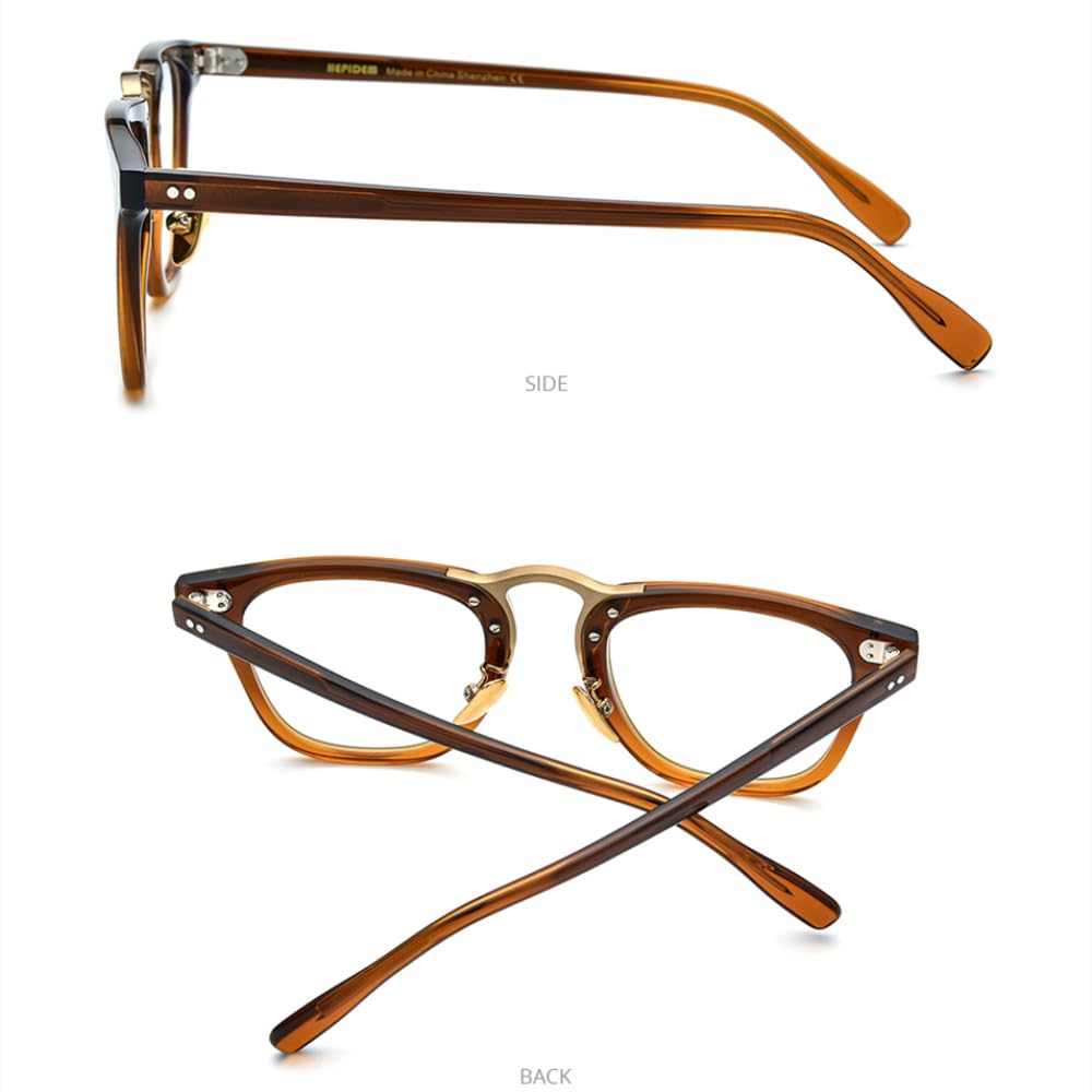 MUTYNE Montura de gafas de acetato para hombre, anteojos cuadrados Retro Vintage, gafas para mujer