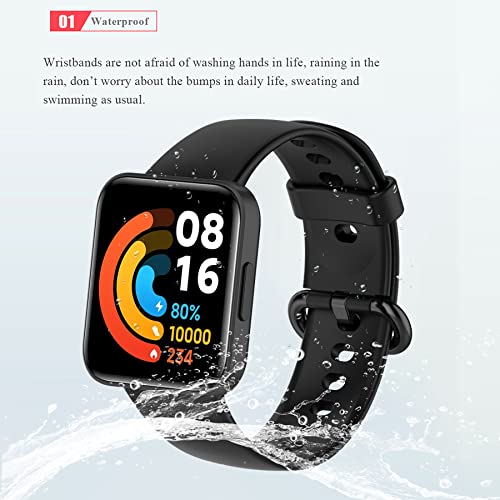 MIJOBS 2 Straps Compatible with Redmi Watch 2 Lite & POCO Watch & Xiaomi Mi Watch 2 Lite Silicone Strap for Men, Women - Image 4
