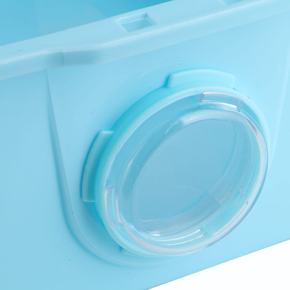 Acryl Hamsterkäfig mit Transparentem Blauen Lebensraum, 2-stöckige Plattform, Belüftungslöcher, Wasserflasche Zubehör für Kleintiere