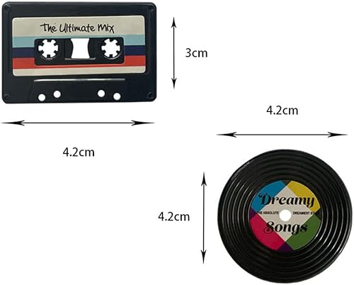 Miniatura 2 de Juego de 4 piezas de grabacióncinta retro modelo magnético para nevera, imán para nevera, adhesivo para decoración del hogar, oficina, pizarra