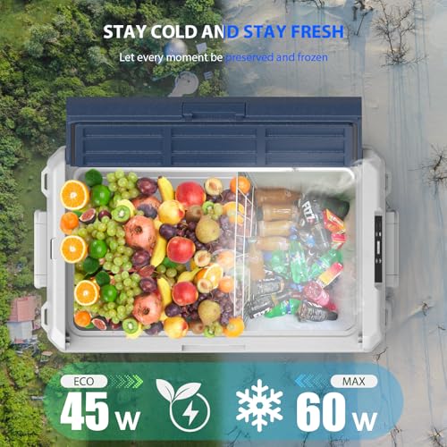 Image of ICF61 12 Volt Portable Car Refrigerator Freezer, 69QT /65L Electric Cooler -4℉~68℉, 12 /24V DC 100-240V AC for Camping, Road Trips, RV, Truck