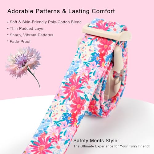 Collar para perro floral ligero ajustable talla S miniatura 4