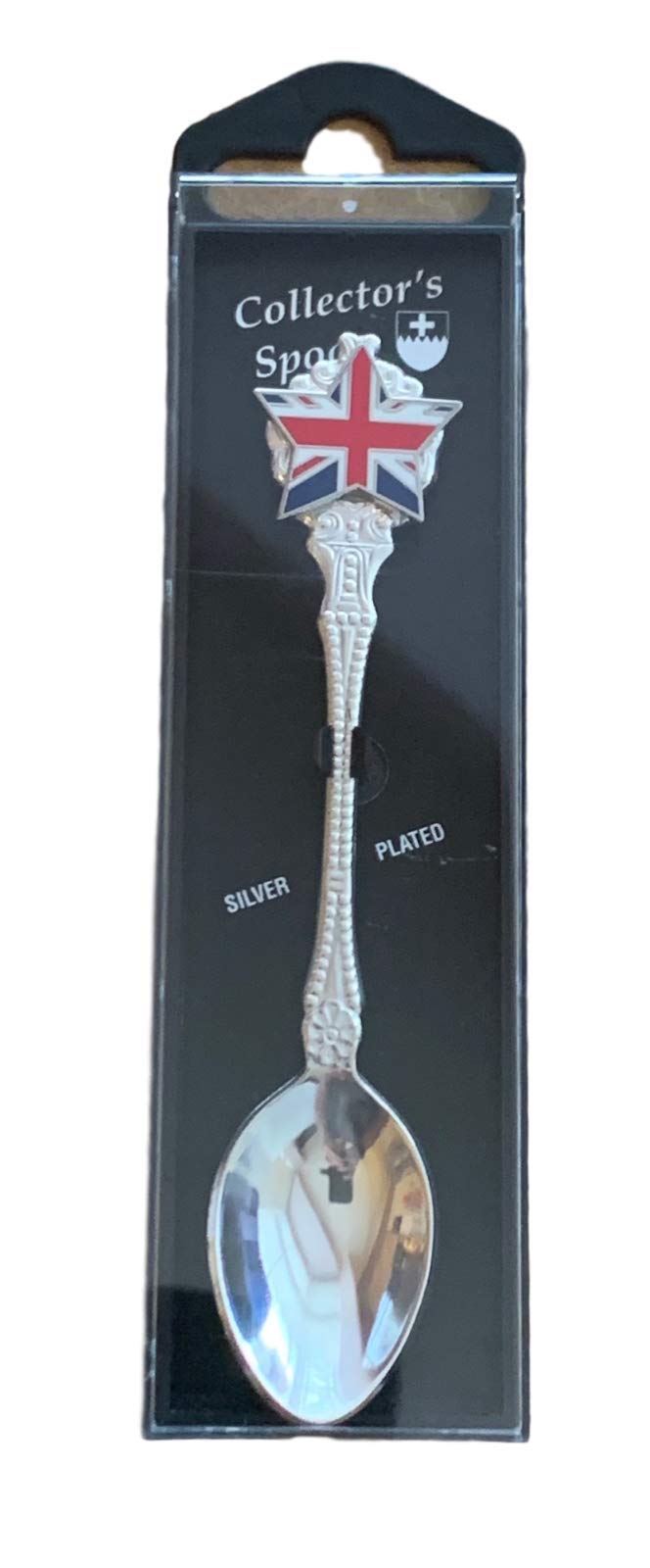 Emblems-Gifts Union Jack Star Enamel Crested Silver Plated Souvenir Spoon in Gift Box