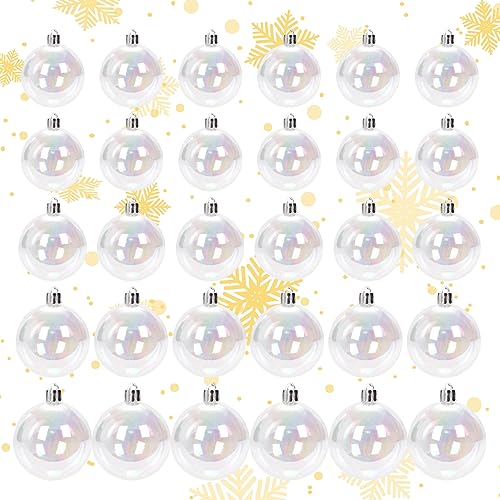 Boules de Noël irisées transparentes légères qui ne cassent pas - 4