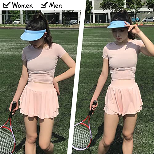 Image of 2 Pack Visor Women Men Sun Hat Clip On Visors Adjustable Sport Wide Brim Cap