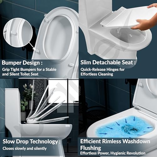 Image of Plantex Platinum Ceramic Rimless Commode with Wash Basin for Bathroom /S Trap Washdown Flush Commode with Toilet Seat Cover /Tabletop Basin - White (Combo)