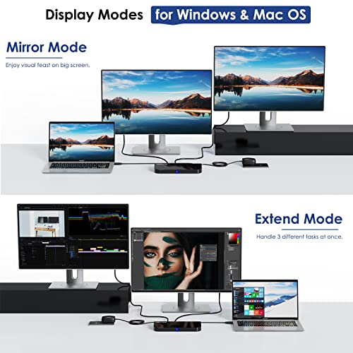 Image of WAVLINK USB Laptop Docking Station Dual Monitors, DisplayLink Laptop Dock for M1-M5 Mac /MacBook Neo, Windows, ChromeOS(HDMI & HDMI /DVI, 6xUSB Ports, LAN, Audio)