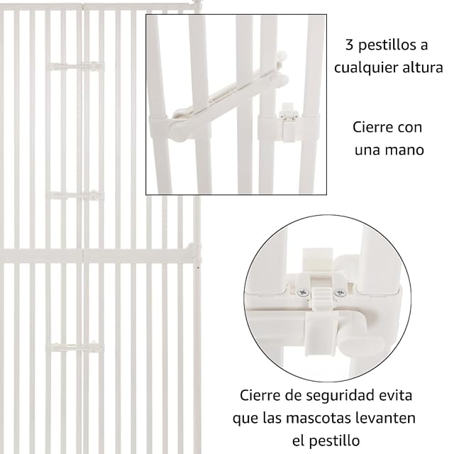 Foto 5 de 6 de unipaws Puerta para gatos extra alta de 74 pulgadas con cerraduras, espaciado estrecho de barras