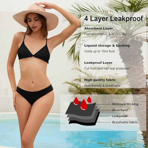 SherryDC Women's Period Swimwear Bikini Bottoms-Menstrual Leakproof Swimsuit Bottoms Briefs for Teen Girl3