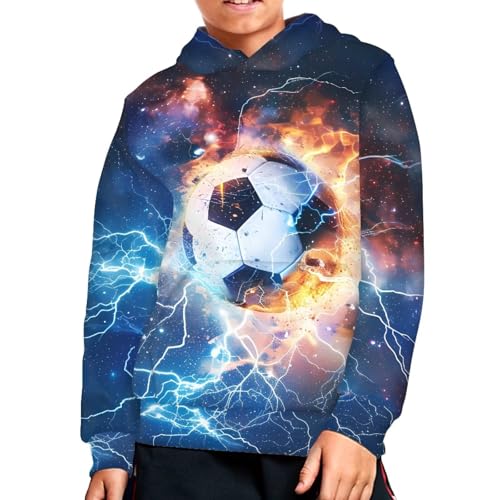 Boys' Fashion Hoodies & Sweatshirts Casual Long Sleeve Youth Ball Pullover Hoodie Kangaroo Pocket Size 6-16 Years4