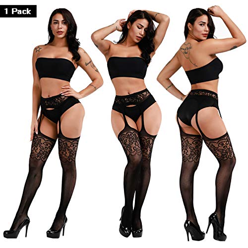 Image of DRESHOW 6 Pack Fishnet Garter Belt Stocking Suspender Pantyhose Tights Thigh High Pantyhose