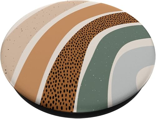 Miniatura 2 de Boho Burnt Orange Half Rainbow con patrón de puntos arcos PopSockets intercambiables PopGrip