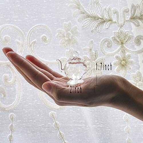 H&D Hyaline & Dora Crystal Figurine Collection Paperweight Home Decor Ornament,Teapot&Frog #TOP4