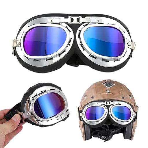 cailiya Steampunk Gafas Moto,Gafas Aviador Gafas de Piloto de Aviador,Prueba de Viento Cosplay | Ya disponible en tu tienda friki favorita! En mundofriki.es!