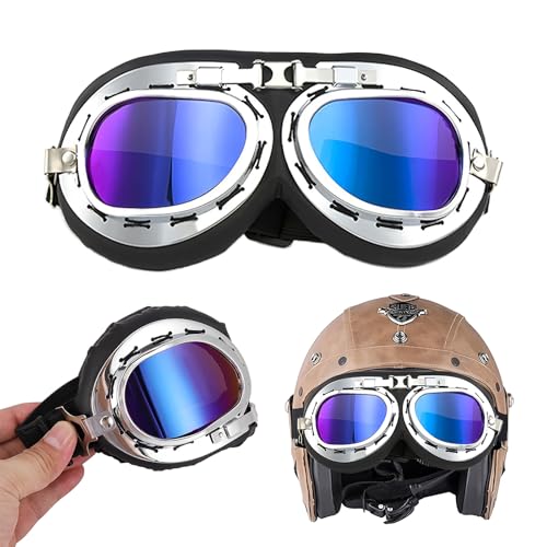 cailiya Steampunk Gafas Moto,Gafas Aviador Gafas de Piloto de