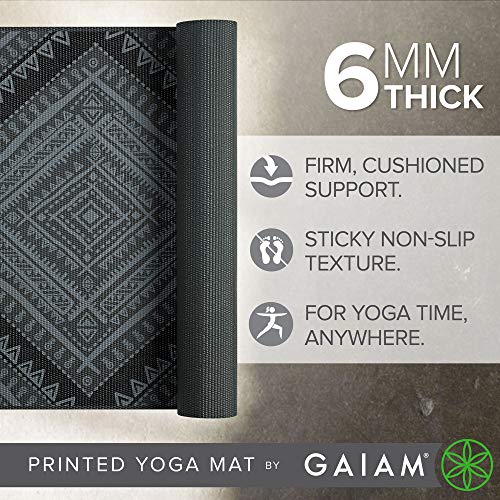 Gaiam ヨガマット - プレミアム6mmプリント 極厚 エクササイズ & フィットネスマット あらゆるタイプのヨガ ピラティス フロアーエクササイズ用 (68インチ x 24インチ x 6mm厚) 68-Inch x 24-Inch x 6mm 3枚目