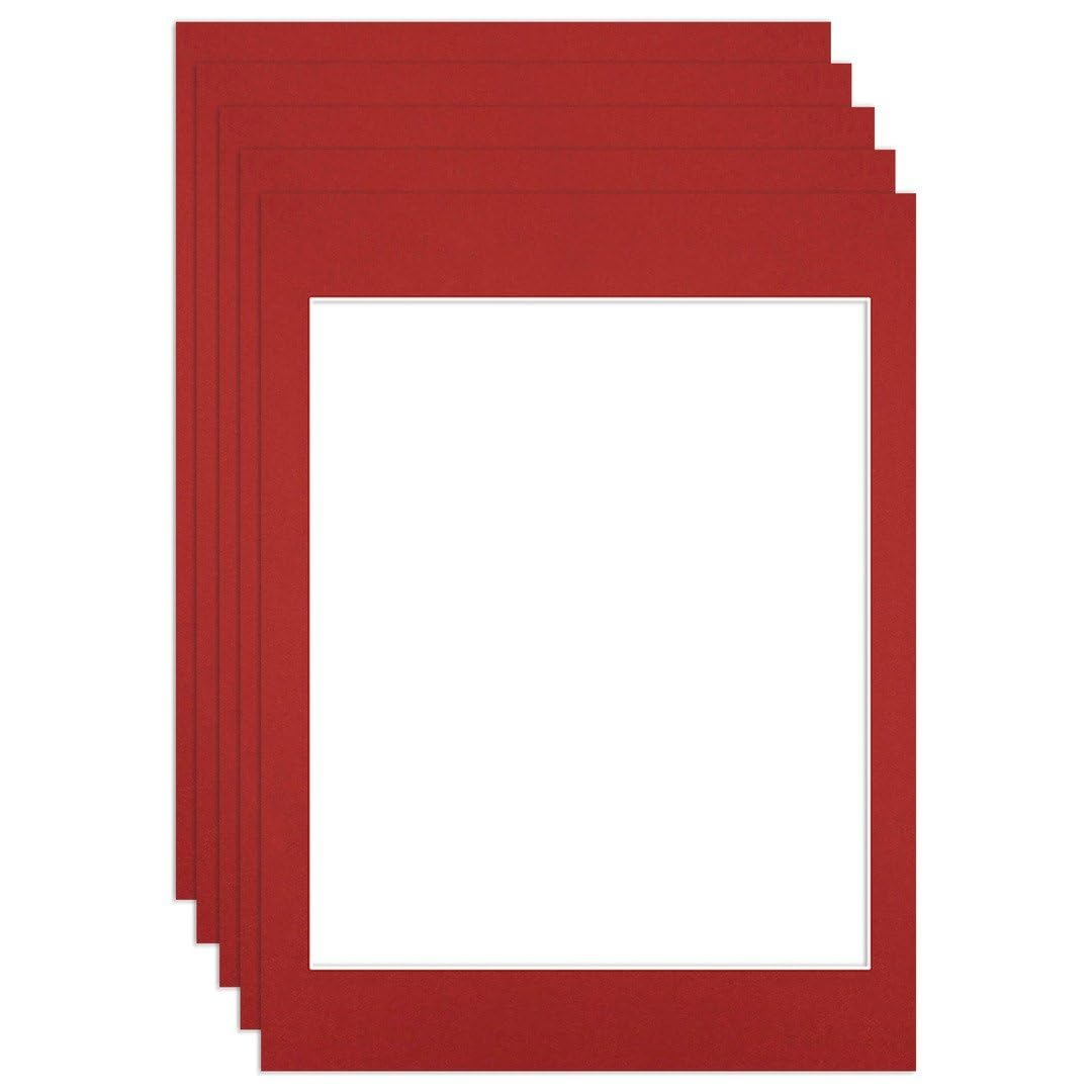 Procut Global 16x12" Crimson Picture Mounts to Fit 12x10" Aperture - Precision Cut Cardboard Photo Mount - Ideal for Frames, Prints, Artwork & Certificates - Sizes & Colours Available - 5 Pack