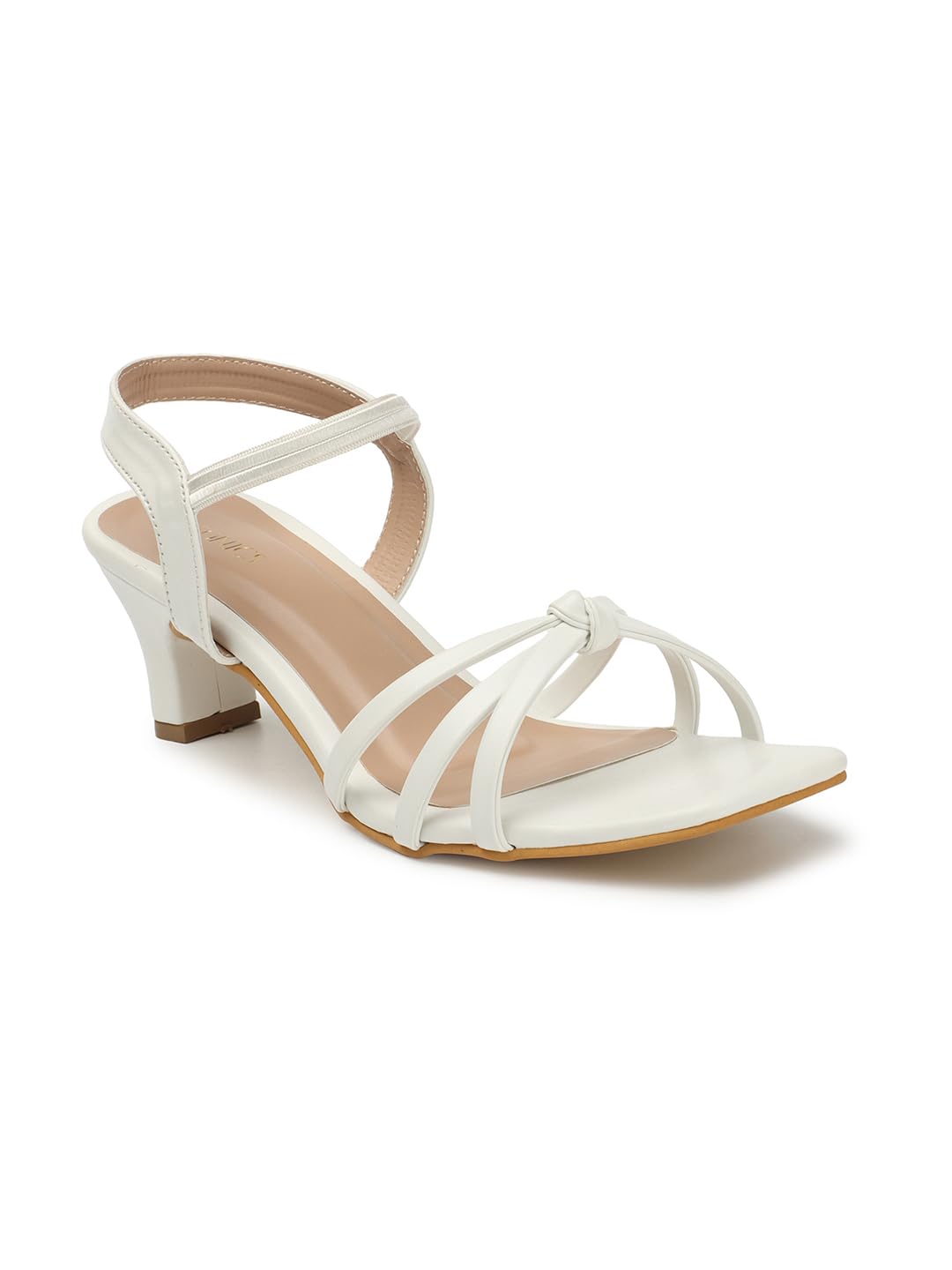 ICONICSWomen's Square Toe Block heel Sandal with Ankle-strap