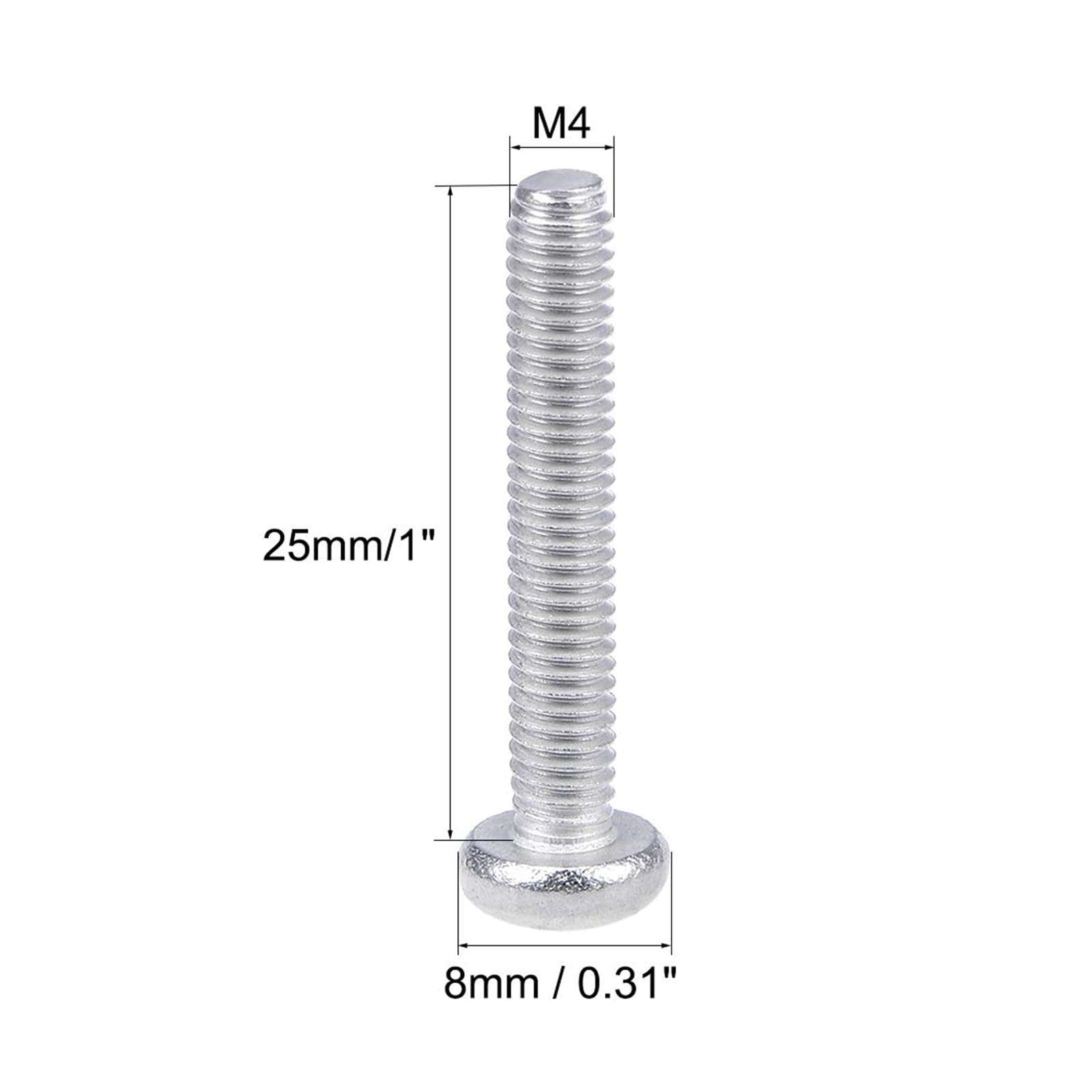 MACHSWON M4x25mm Machine Screws Pan Phillips Cross Head Screw 304 Stainless Steel Round Head Cross Screw Fasteners Bolts 20Pcs - Image 3