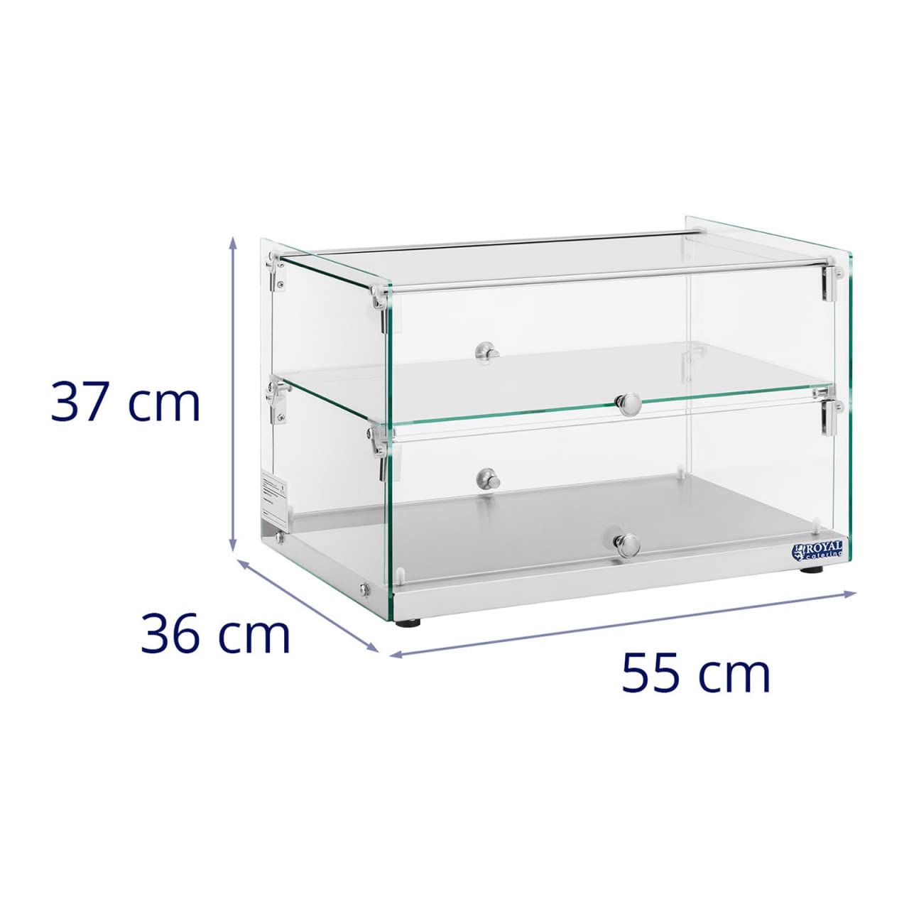 Royal Catering RCKV-02-N Vetrina da banco - 50 l - 2 ripiani