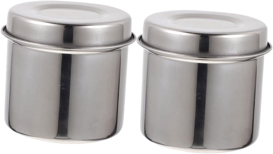 304 Stainless Steel Ointment Jar Container Lid 2-Piece Set for Storage of Gauze and Ointments Waterproof and Sturdy Design
